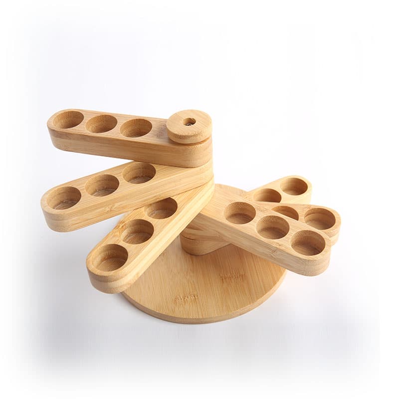 18 Slots Bamboo Rotating Essential Oil Stand (10ML Bottles)